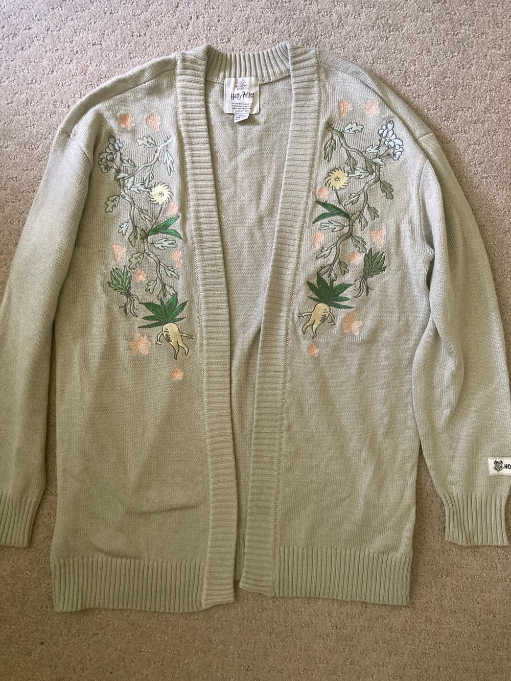 Harry Potter gray Herbology cardgian, S/M.